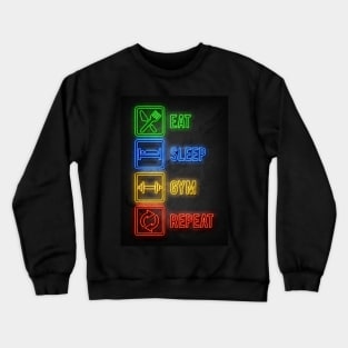 Eat Sleep Gym Repeat Crewneck Sweatshirt